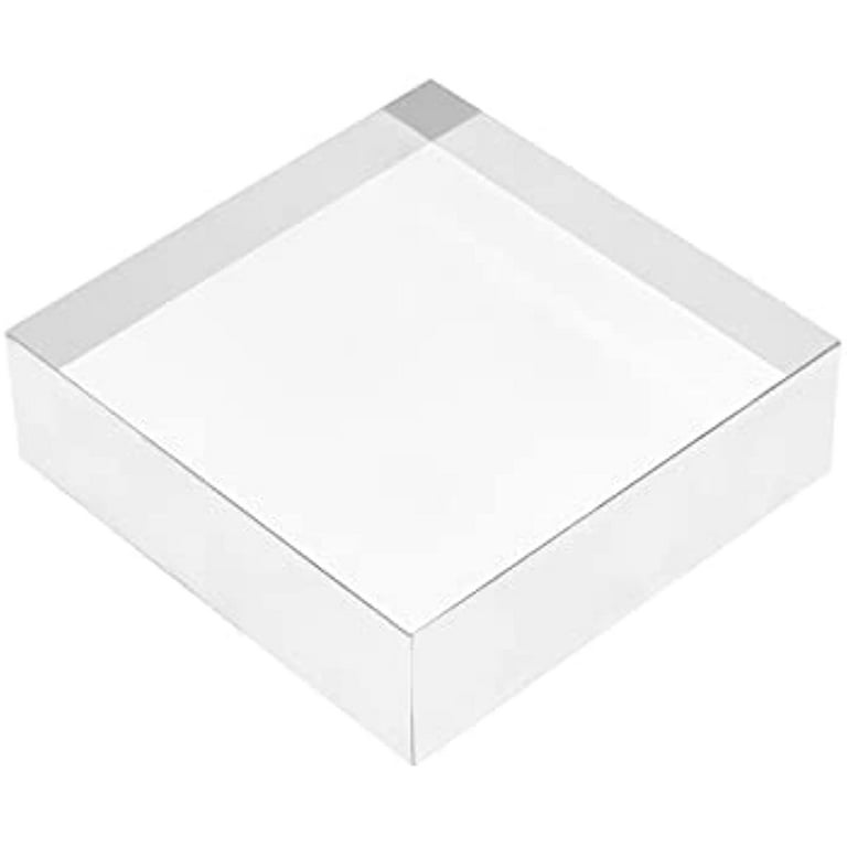 Clear Polished Acrylic Square Display Block 3x3x1inch Ring Showcase Display  Holder Solid Acrylic Cube Jewelry Display Stands Clear Acrylic Blocks 