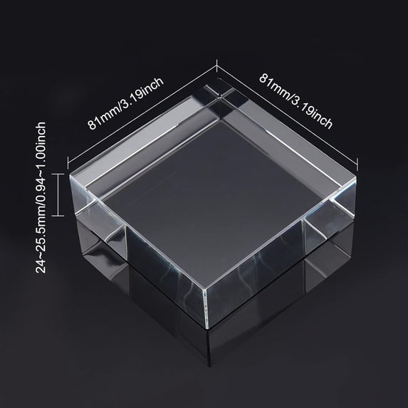 Square Display Base Clear Polished K9 Glass Square Display Block 3
