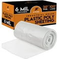 thumbnail image 1 of Clear Poly Sheeting - 20x100 Feet – Heavy Duty, 6 Mil Thick Plastic Tarp Waterproof Vapor and Dust Protective Equipment Cover - Agricultural, Construction and Industrial Use - by Xpose Safety, 1 of 6