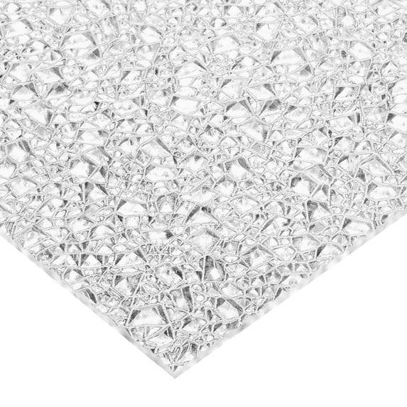Clear Polycarbonate Lighting Panel - Cracked Ice Pattern - 1/8" Thick x 48" Wide x 96" Long - Set of 2