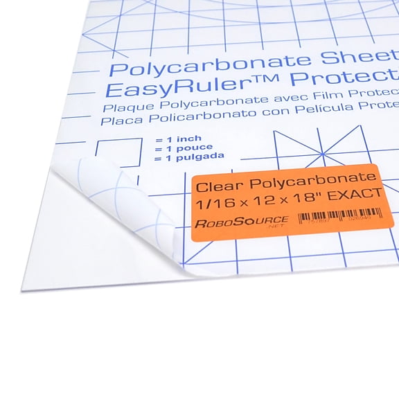 Clear Polycarbonate Sheet 12x18" 0.0625" Thick Shatter Resistant Easy to Cut 1 Pack