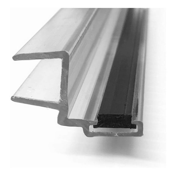 Clear Polycarbonate Strike and Door Jamb U-Channel with Flexible Magnet Insert for 3/16" and 1/4" Glass Shower Door - 73" Long