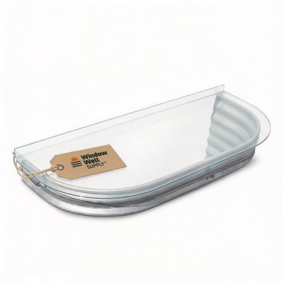 Clear Polycarbonate Window Well Covers Elongated JCI 41"W x 14"L - Plastic Basement Window Well Covers Outside Protection from Debris & Rain, Flat Style Waterproof & UV-Resistant Windows Cover