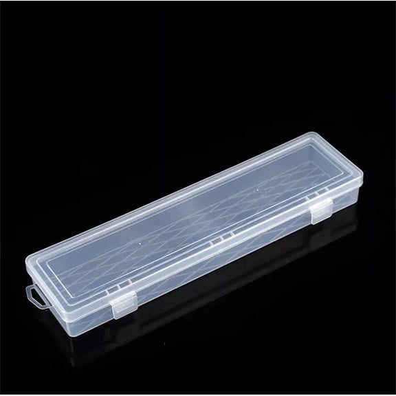 Clear Polypropylene Mini Storage Box with Hinged Lid & Snap Closure - For Pencils, Pens, Drill Bits, Office Supplies, Organization, Tool Box and More! (Large)