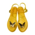 thumbnail image 1 of Clear Pool Sandals, Women's Butterfly Jelly Sandals, Closed-Toe Ankle Strap Flat Shoes, Clear Transparent Summer Flats With Rhinestone Butterfly Decoration, Waterproof Beach & Pool Footwear, Orange 7, 1 of 4