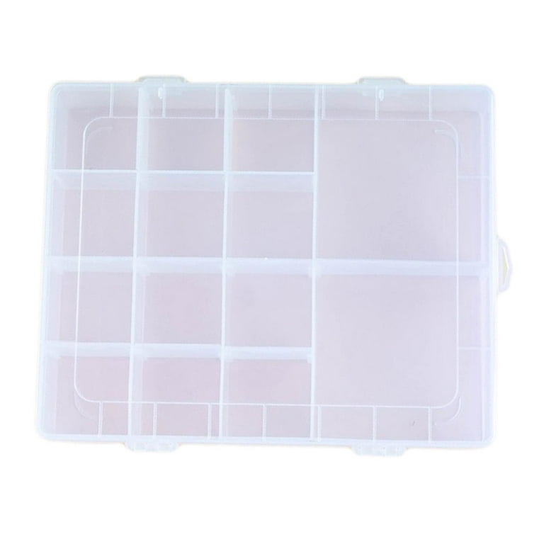 Craft County Embroidery Floss and Thread Organizer Box - Clear White  Plastic with 17 Empty Compartments