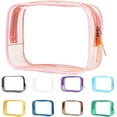 thumbnail image 1 of Clear Pouch Small, 6.6"x2.3"x4.7" Size TSA Approved Toiletry Bag, Travel Bags for Toiletries, Cosmetic Bag for Women and Men - 1 Pack Pink, 1 of 5