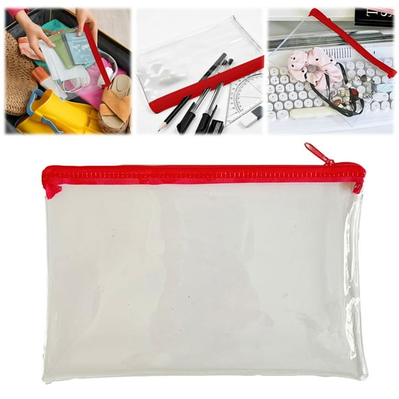 Clear Pouch with Zipper for Exams, Clear, Soft and Waterproof Zipper Bags, Office Bags, Cosmetic Bags, Currency Bags, Stationery Bags, Multi-Purpose Bags, 1 Pcs, 8.66x5.71"