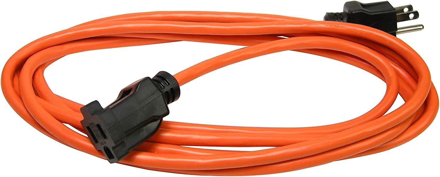 Clear Power 10 ft Outdoor Extension Cord 16/3 SJTW, 3-Prong Grounded Plug, Orange, Water & Weather Resistant, Flame Retardant, General Purpose Power Cord for Lawn & Garden