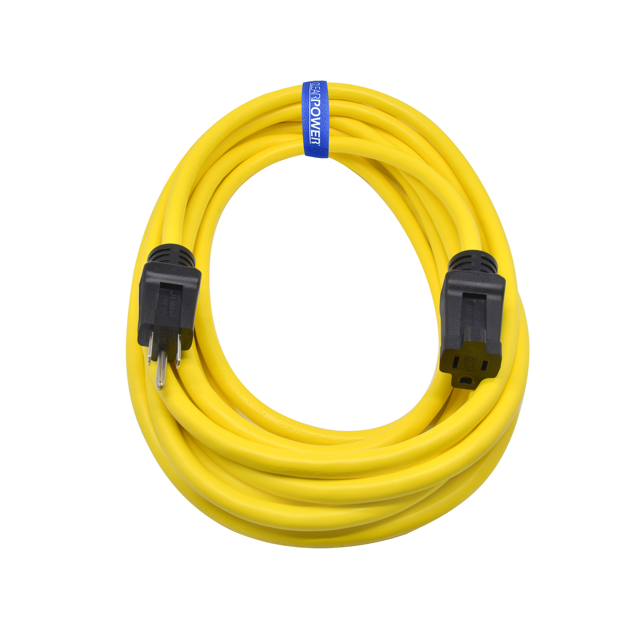 Clear Power 12/3 SJTW 25 ft Heavy Duty Outdoor Extension Cord, Yellow, CP10144 - image 1 of 11