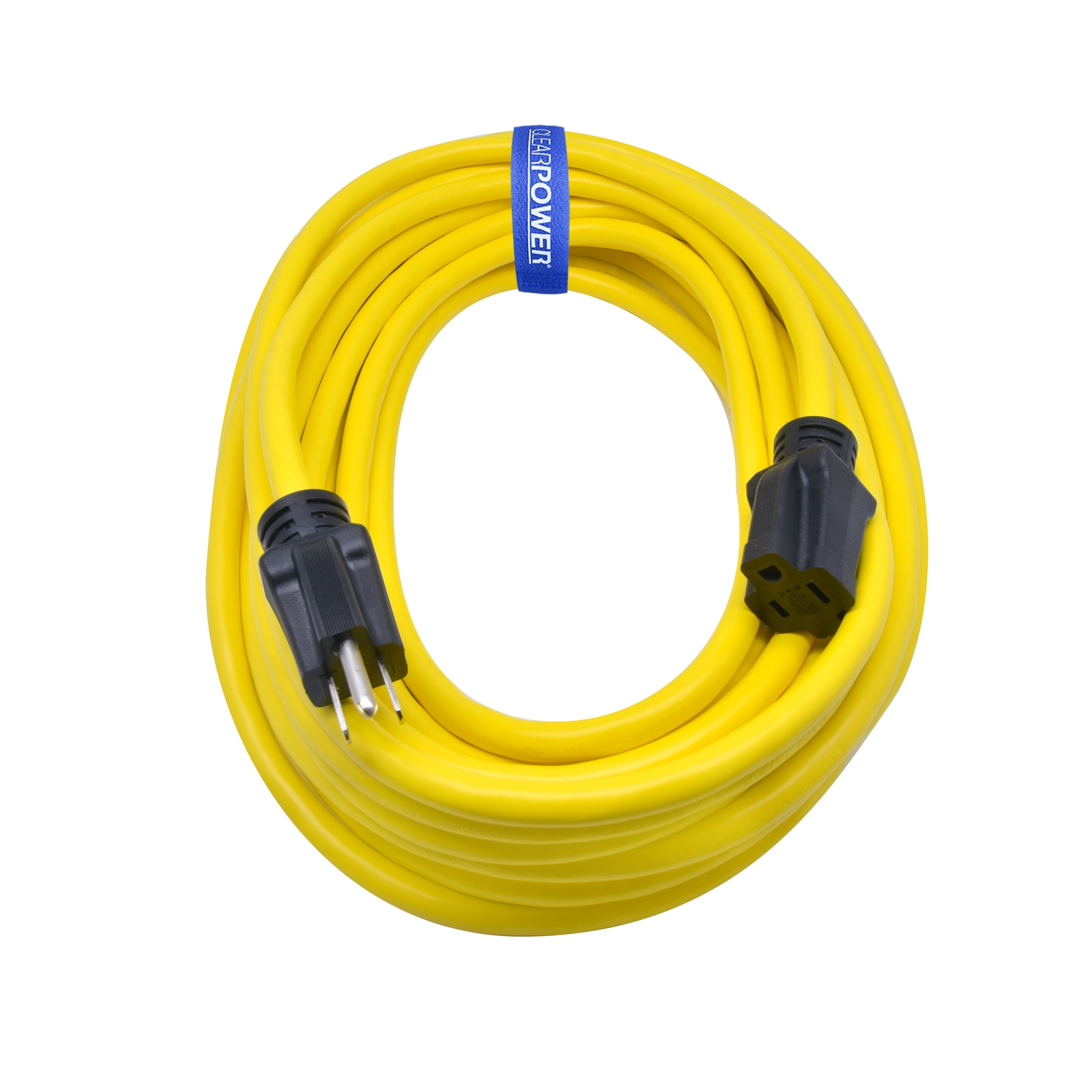 100 Foot Outdoor Extension Cord - 12/3 SJTW Heavy Duty Yellow 3 Prong  Extension Cable - Great for Garden and Major Appliances (100 Foot - Yellow)  