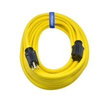 Clear Power 12/3 SJTW 50 ft Heavy Duty Outdoor Extension Cord, Yellow, CP10145