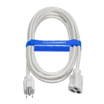 Clear Power 16/3 SJTW 12 ft Extension Cord, Weather Resistant & Flame Retardant, White, CP10205