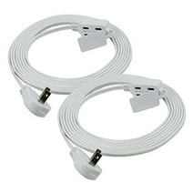 Clear Power (2-Pack) 16/2 SPT-2, 13 ft Flat Plug Indoor Extension Cord, White, CP10043X2
