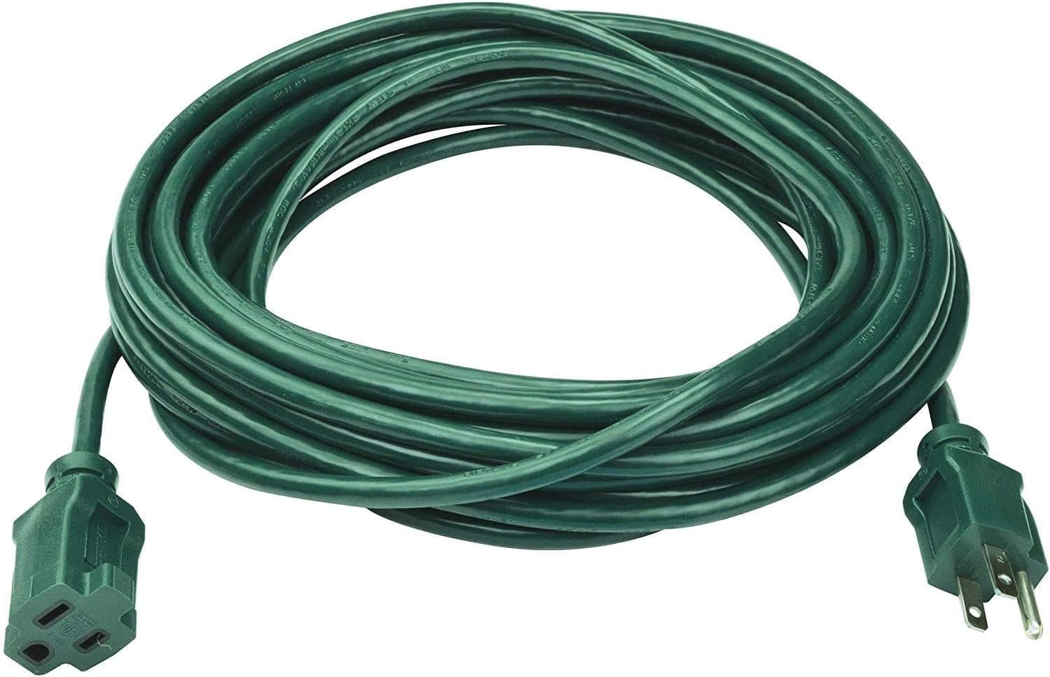 BN-LINK 25 ft Outdoor Extension Cord 16/3 SJTW, Lawn & Garden Green Cable for Holiday Decoration, 3-Prong Grounded Plug, Water & Weather Resistant, Flame Retardant