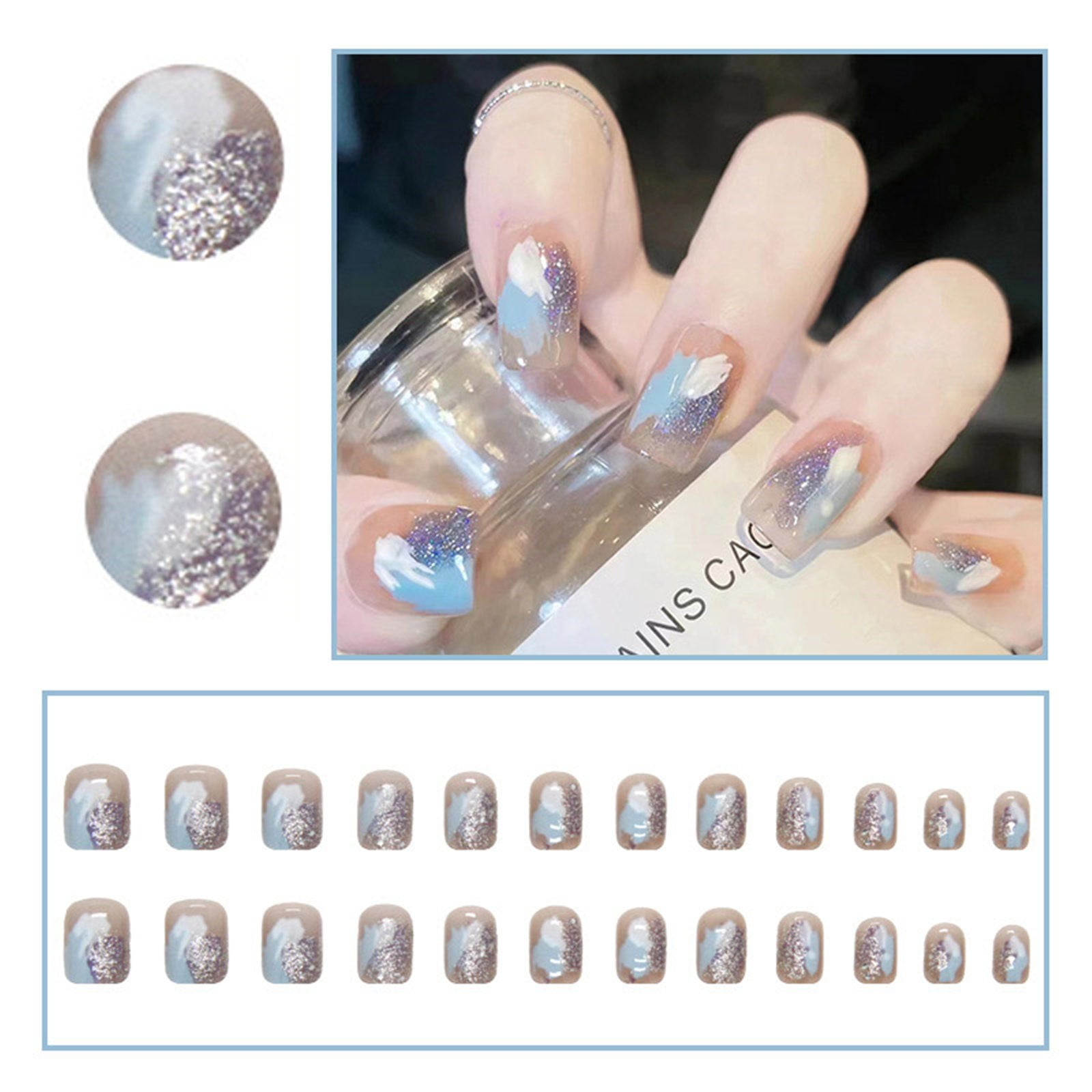 Clear Practice Hand Nail Tips Brass Nail Covers Practice Nail Tips on Nail Packaging Coffin Clear Nail Tips Short Clear Gel Nails on Nails Coffin Medium Length Acrylic Nails File80/80