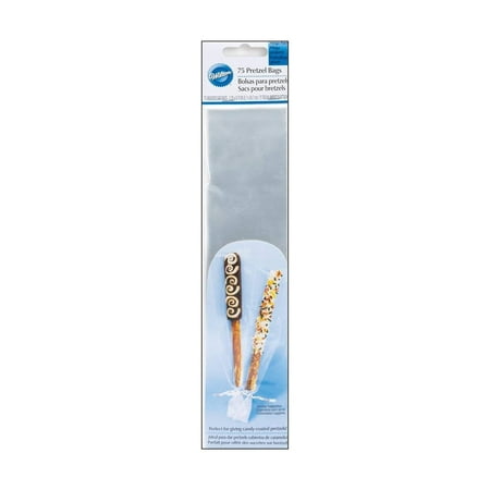 Clear Pretzel Bags With Silver Twist Ties - 9.75" X 2.25" - 75/Pack (1912/5912)