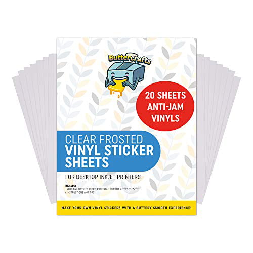  8.5 x 11 Clear Frosted Matte Sticker Paper (Inkjet