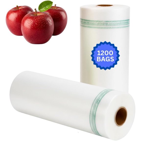 Clear Produce Roll - 1200 Bags - 12"x20" - HDPE - 11 Microns - for Storage, Grocery Use, Small Business, Produce, Kitchen Needs, , Storage Solution