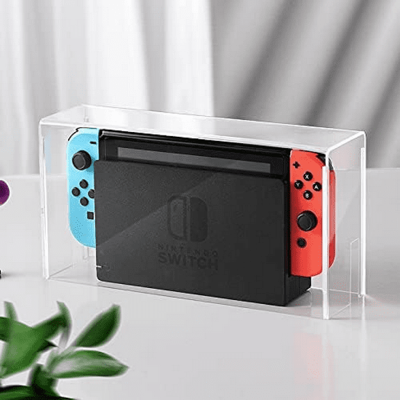 Clear Protective Case Dust Display Box Cover for Nintendo Switch & OLED , Acrylic Clear Casing-Transparent