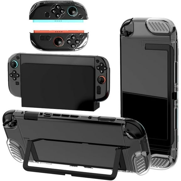 Clear Protective Case for Switch 2 2025,Split Design PC Material Easy to Remove No Yellowing Anti-Scratch Thin Cover Fits The Base Without Removing The case Improved Non-Slip Grip