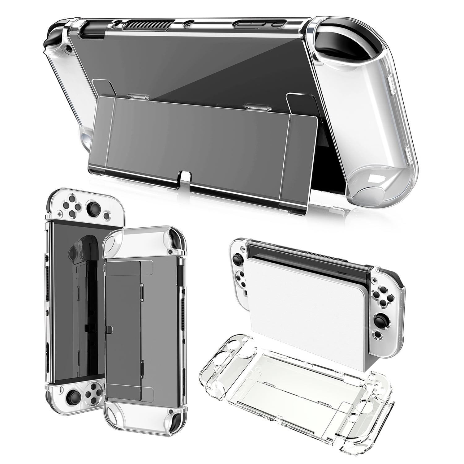 Clear Protective Case with Stand for Nintendo Switch OLED Model Console ...