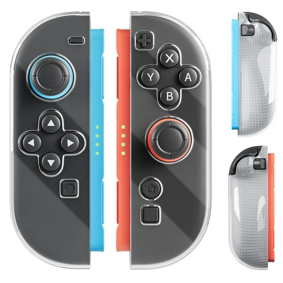 Clear Protective Shell Case for Switch 2 joycon, Soft TPU Transparent Skin Cover for Switch 2 Controller, Non-slip - Diamond pattern
