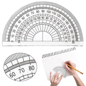 Clear Protractor,4.7 Inch Transparent Plastic Protractors,180 Degree Half Circle Angle Measuring Tool,Plastic Precision Semicircular Angle Finder,Angle Measuring Instrument for Technical Drafting