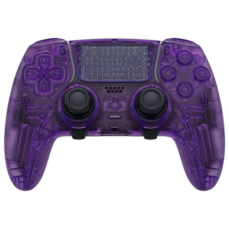 ModdedZone EDGE Video Game Controller for PS5, Clear Purple