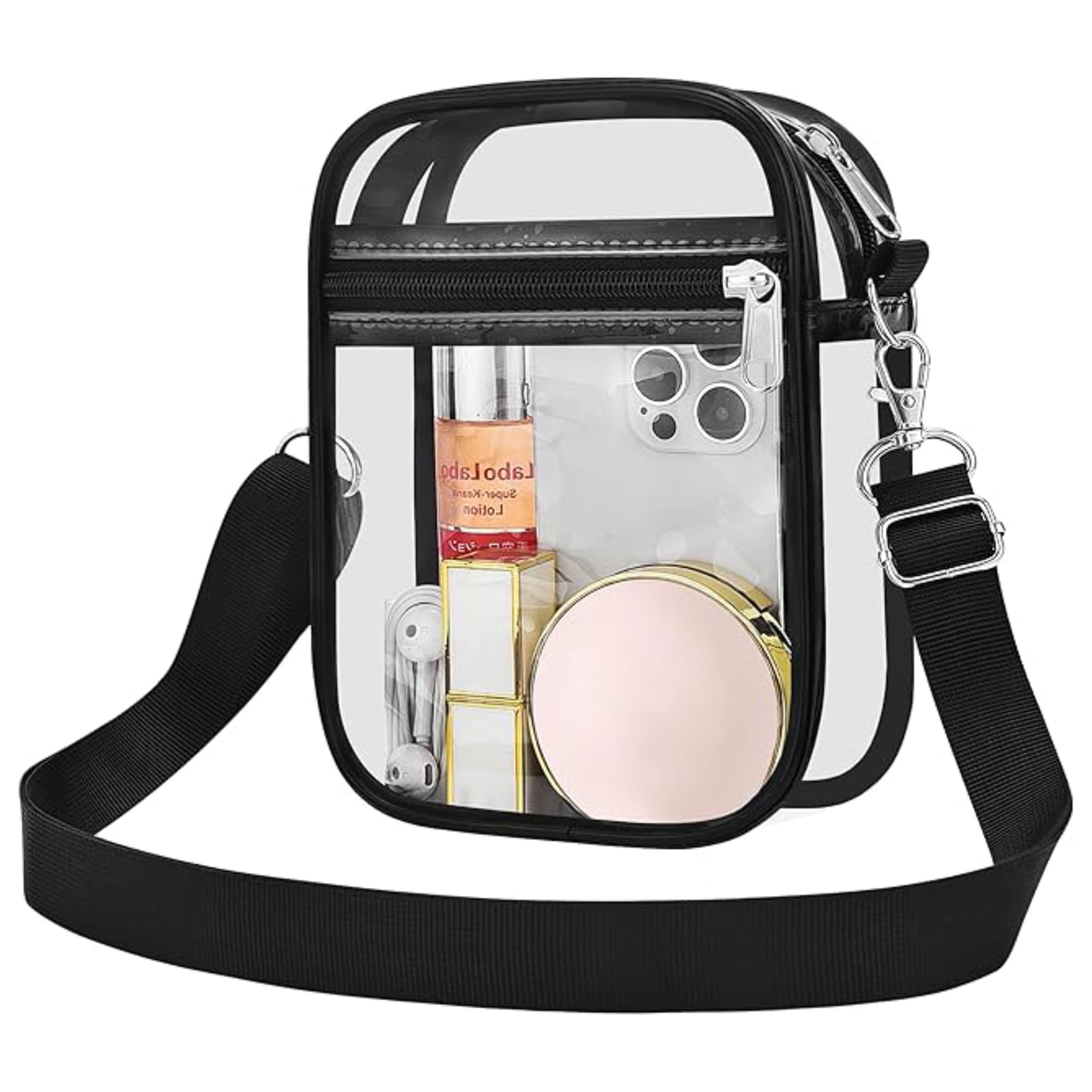 Clear Purse Stadium Approved CrossBody Bag for Men and Women Mini Sport Fan Handbag for Concert, Work, Travel
