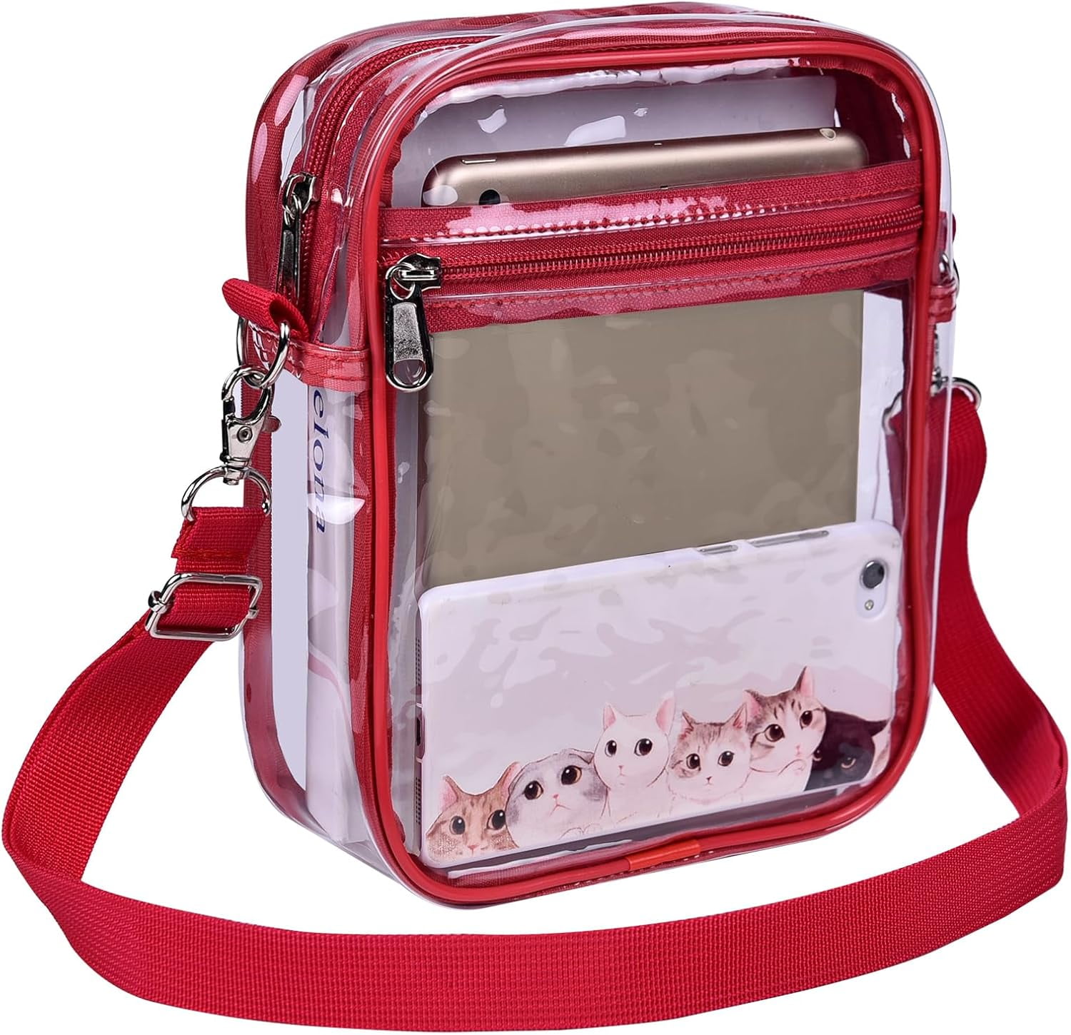 Clear Stadium Approved Shoulder Bag For Women - TPU Hobo Tote With Adjustable Strap, Crossbody Purse