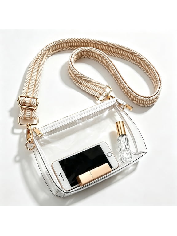 Clear Purse for Women - Stadium Approved Crossbody Bag, Small Stadium Bag for Concerts & Sports Events