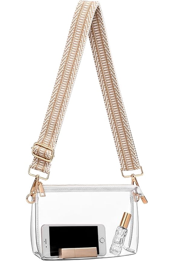Clear Purse for Women - Stadium Approved Crossbody Bag, Small Stadium Bag for Concerts & Sports Events