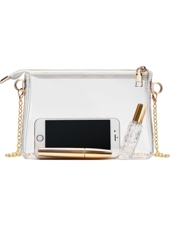 Clear Purse for Women - Stadium Approved Small Crossbody Bag with Zipper, Clear Stadium Bag for Concerts, Sports