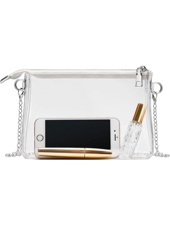 Clear Purse for Women - Stadium Approved Small Crossbody Bag with Zipper, Clear Stadium Bag for Concerts, Sports