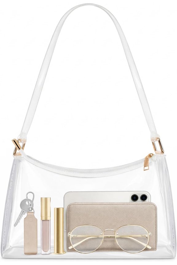 Clear Purses for Women, Clear  Bag for Stadium Events, Small Stadium Hobo Handbag for Concert Outfits