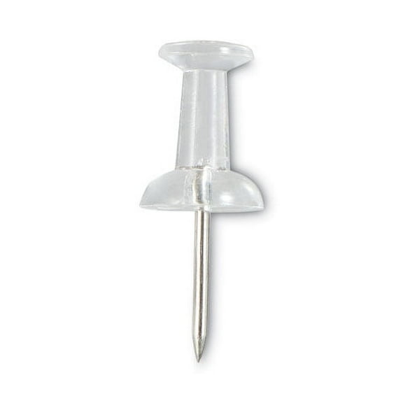 Clear Push Pins, Plastic, Clear, 0.38", 400/Pack | Bundle of 10 Packs