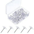 Clear Push Pins Small Plastic Thumb Tacks Steel Point and Clear Plastic