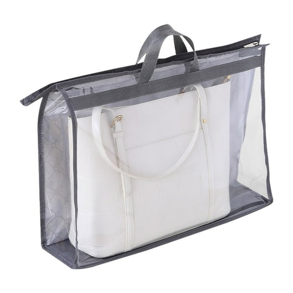 Clear Pvc & Non-Woven Fabric Hanging Handbag Storage Organizer Cover | 5 Sizes Available | Protective Dustproof Water-Resistant Wardrobe Storage Bag for Purses & Accessories