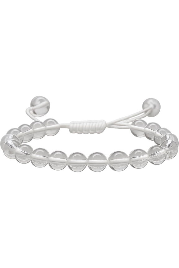Clear Quartz Crystal Bracelet - 8mm Beaded Bracelet and Healing Stones