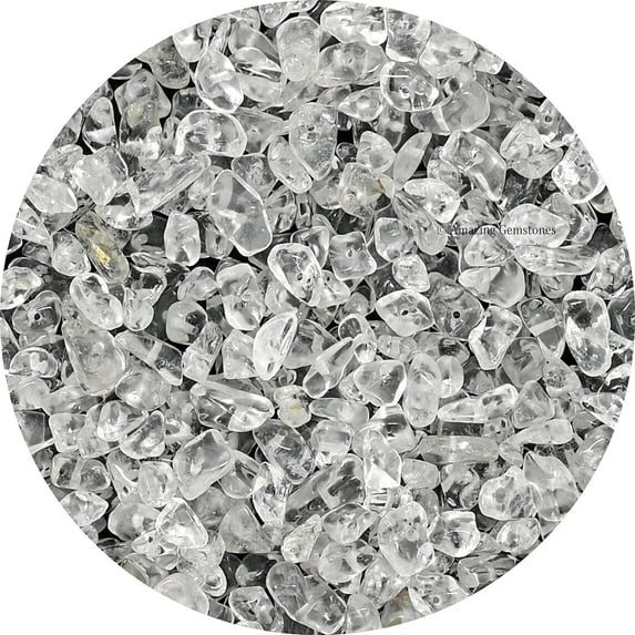 Clear Quartz Crystal Chips - Healing Crystals Tumbled Chips Gemstone Beads (1000+ Carat, Drilled)