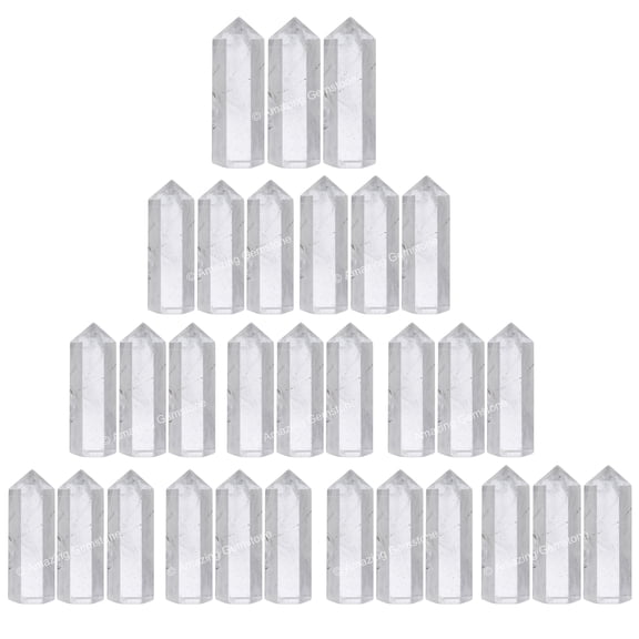 Clear Quartz Crystal Points Bulk 3 Pcs, Hexagonal Healing Point