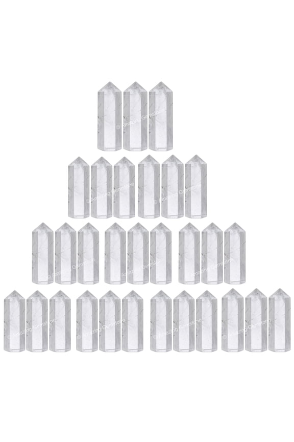 Clear Quartz Crystal Points Bulk 3 Pcs, Hexagonal Healing Point