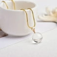 thumbnail image 1 of Clear Quartz Crystal Stone Necklace Ball Healing Sphere Pendant Snake Chain Gift, 1 of 1