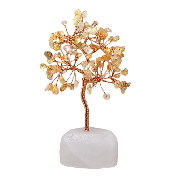 Clear Quartz Tree - 5.9" Healing Gemstone Money Tree of Life with Copper Wire, Spiritual Desk Decor for Home Office, Reiki Meditation & Feng Shui Gift