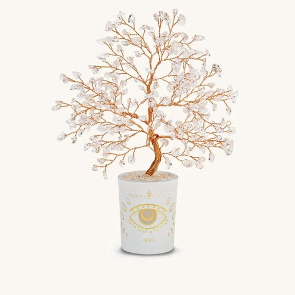 Clear Quartz Crystal Tree of Life Feng Shui April Birthstone Amplified Dreams Home Dcor Spiritual Energy Gift for Growth and Alignment, Crystal Tree for Good Luck