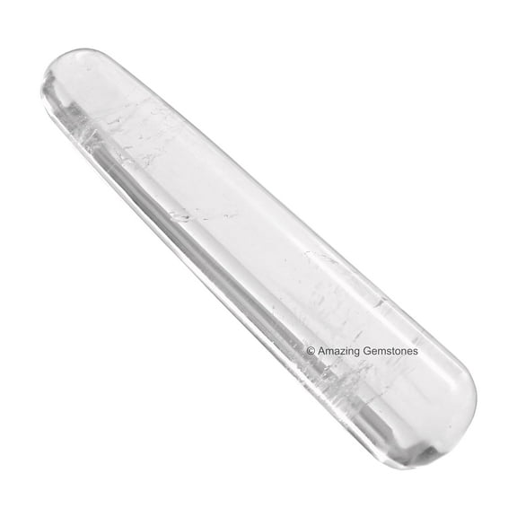 Clear Quartz Crystal Wand Massage Stick (Smooth)