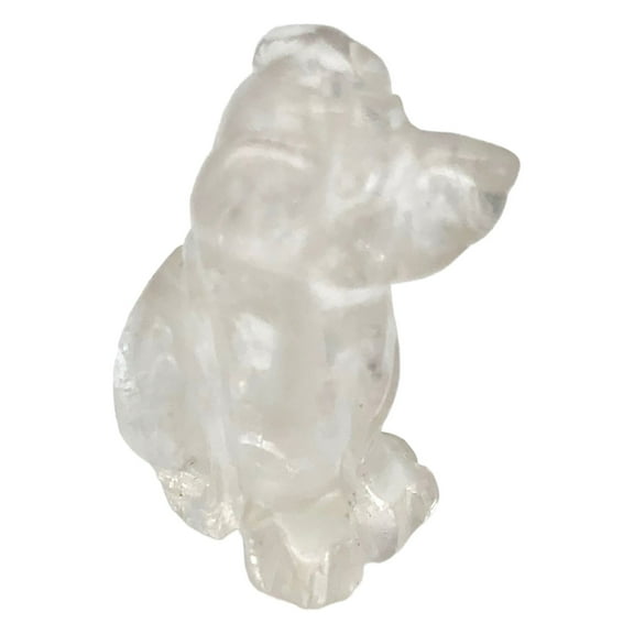 Clear Quartz Dog Animal Figurine/Worry Stone |  | Clear | 1 Figurine