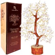 Clear Quartz - Money Tree of Life - Gemstones and Crystals - Stones and Crystals Good Luck Tree - Stones Positive Energy, Good Luck, Christmas Decor, Birthday Gifts for Women, Mom