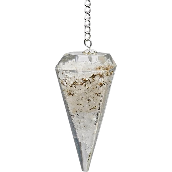 Clear Quartz Orgone Crystal Pendulums for Divination and Dowsing